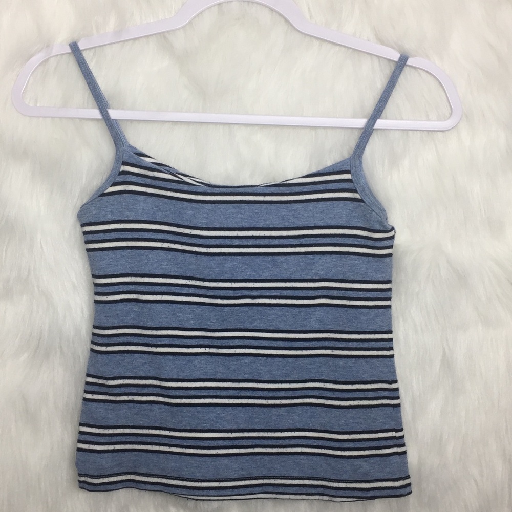 🌺 Rue 21 Blue Stripe Shelf Bra Crop Top Medium